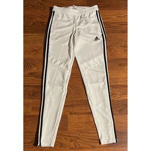 Adidas Tiro Soccer Training Pants White Black Stripes Mens XS Climalite Joggers